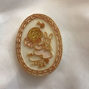 ⚡️FINAL PRICE⚡️ Vintage Girl with Bunny Brooch!